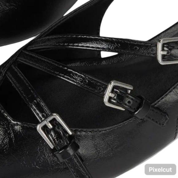 Steve Madden Peony Black Pointed Toe Strappy Slingback Flats Size 8 - Brand New! - Picture 8 of 13